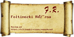 Foltinszki Rózsa névjegykártya